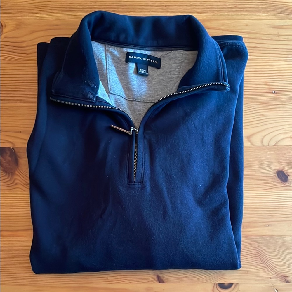 Banana Republic Blue Zip Up Sweater